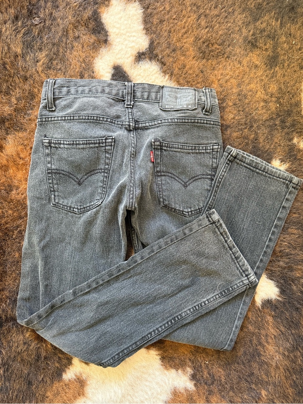 Levi's Gray Mid-Rise Straight Jeans